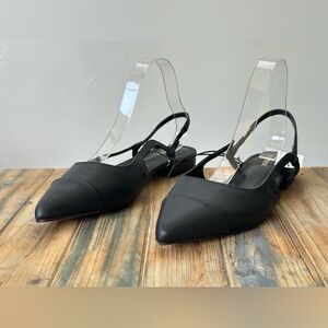 Express Black Faux Leather Slingback Flats Women's Size 8